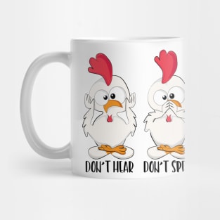 Funny Yoga Chicken - Don't Hear, Don't Speak, Don't See Mug